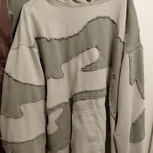 We The Free Women's Hoodie - Olive and Cream Patchwork